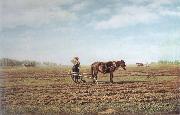 Mikhail Klodt In the Ploughed Field oil on canvas